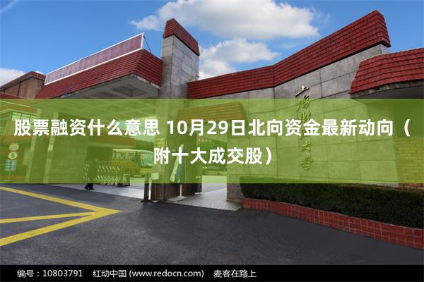 股票融资什么意思 10月29日北向资金最新动向（附十大成交股）