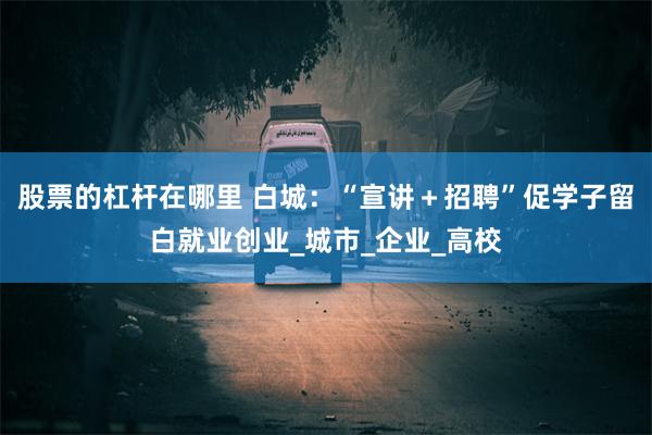 股票的杠杆在哪里 白城：“宣讲＋招聘”促学子留白就业创业_城市_企业_高校