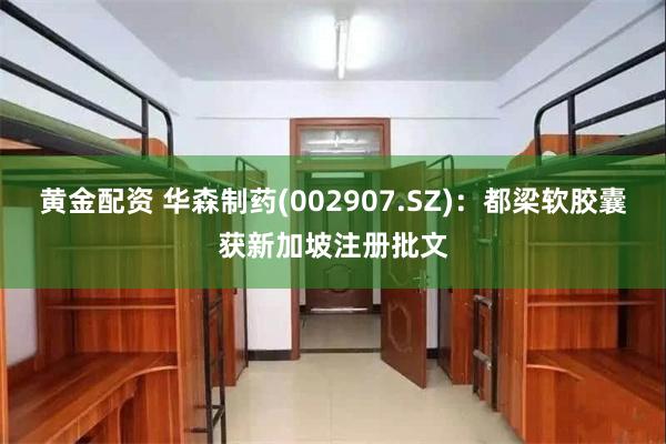 黄金配资 华森制药(002907.SZ)：都梁软胶囊获新加坡注册批文