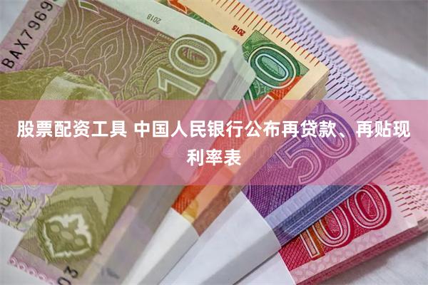 股票配资工具 中国人民银行公布再贷款、再贴现利率表
